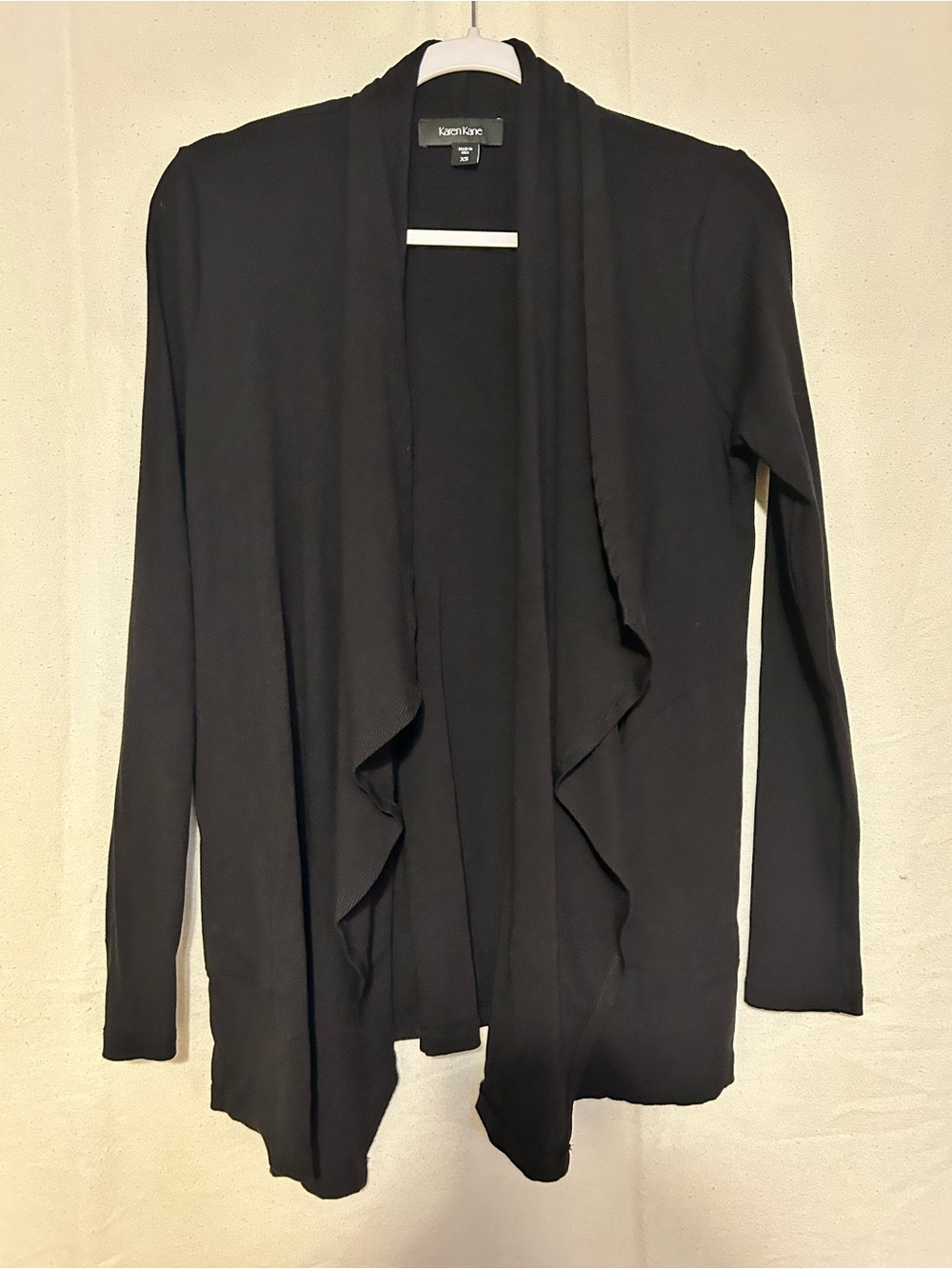 Karen Kane Black Draped Open-Front Cardigan